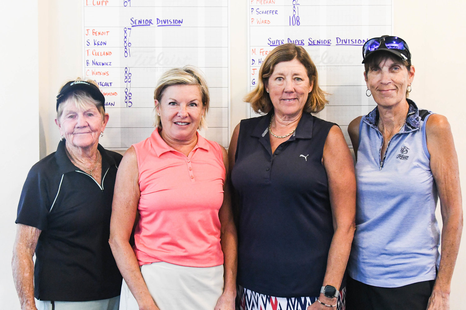 There were 16 participants in the 53rd Rome City Women’s Amateur Golf Championship Monday at Rome Country Club. They included, from left: Joan Kay, Nancy Outcalt, Pamela Ward and Marianne Ferris.