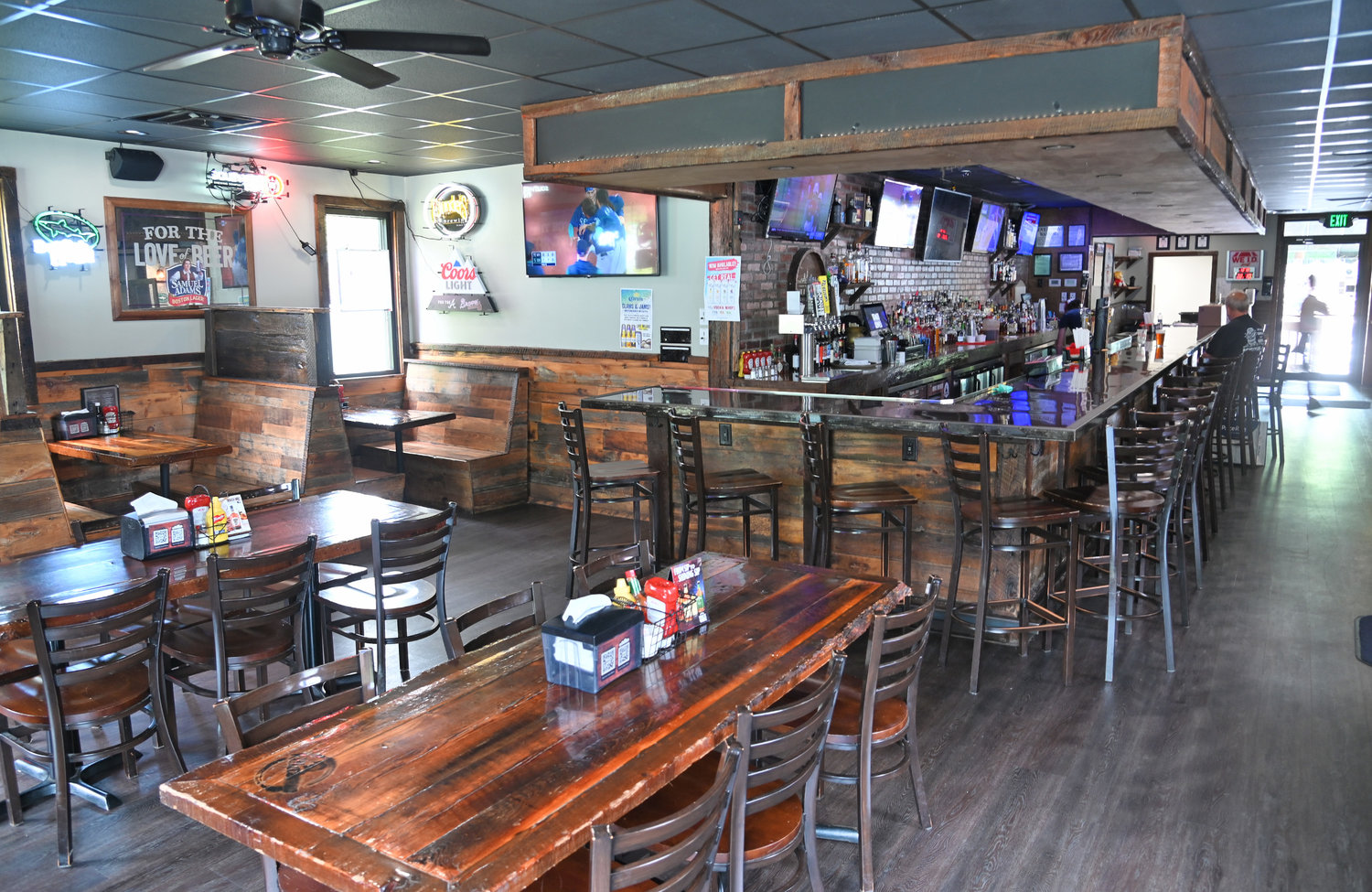 Pictured is the interior of the bar and a portion of the restaurant seating area at the Killabrew Saloon.