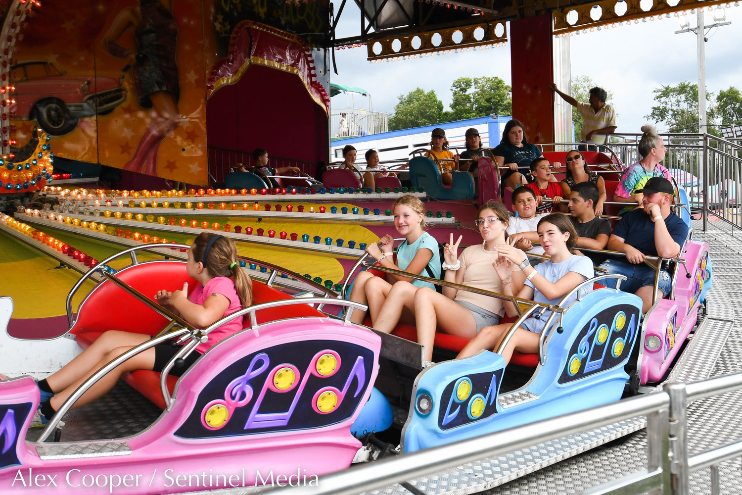 Fairgoers ride the Rock & Roll on Thursday at the Herkimer County Fair in Frankfort.