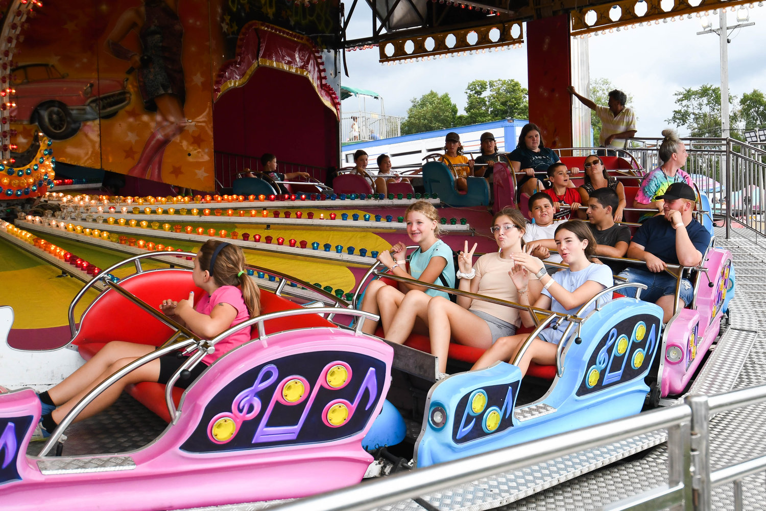 Patrons go for a spin on the Rock &amp; Roll on Thursday at the Herkimer County Fair.