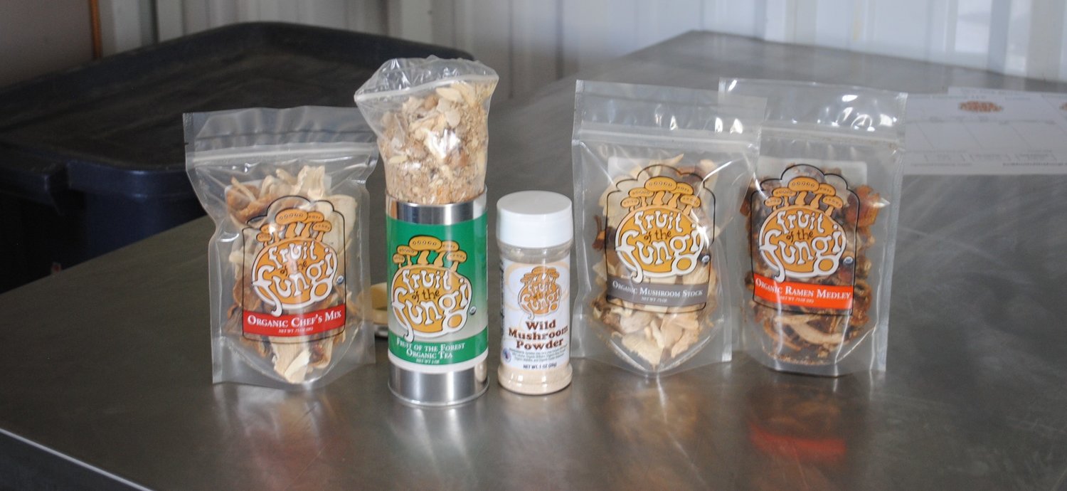A sampling of the products sold at the New York Mushroom Company in Lebanon.