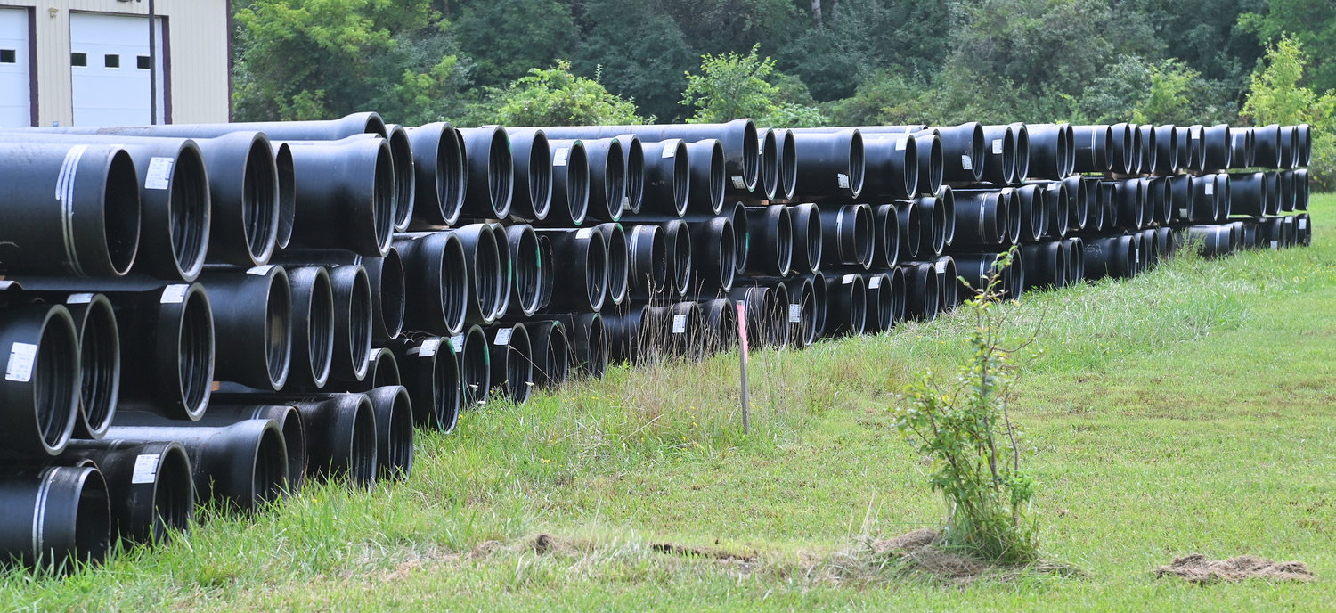 A sea of pipes just north of the former Erie Canal Village on Rome-New London Road in Rome on Friday afternoon.
