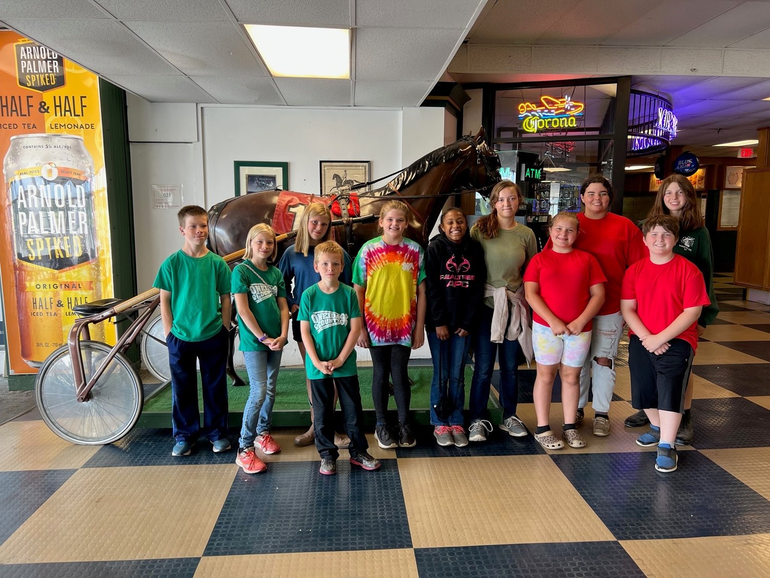A group pic of the children who participated in the Vernon Downs 4-H regional track tour.