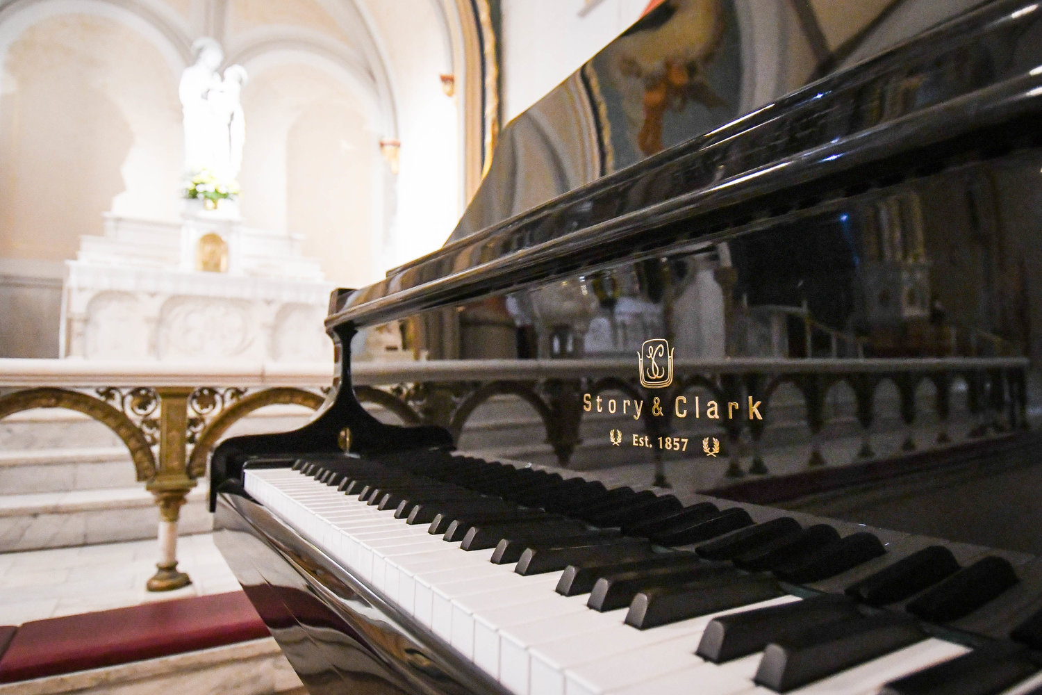 Story and Clark piano at Historic Old St. John's Church in Utica.