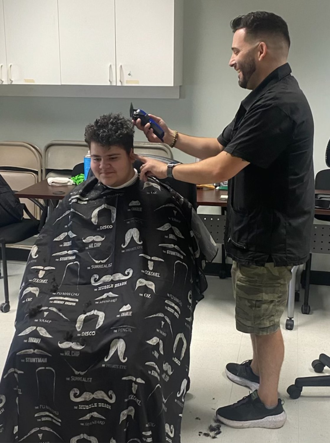 Stylists at The Next Level Barbershop in New Hartford, Critter Maldonado, Niki Marie’s Salon, Olyvia Manella and Style on Main, Isabel Casler, all donated their time and services to youths on Monday at the RIYS office in Utica.