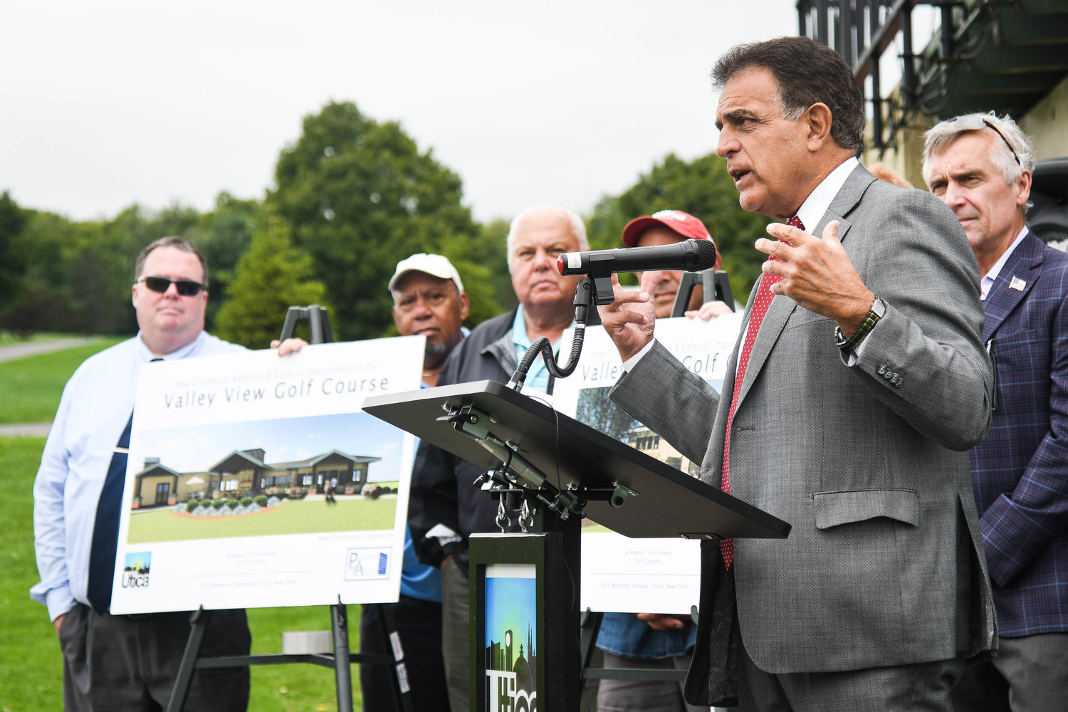 Utica Mayor Robert Palmieri announces major rennovations and an expansion project at the Bertolini Clubhouse at Valley View Golf Course in Utica on Tuesday. The project includes an addition of approximately 6,000 square feet.