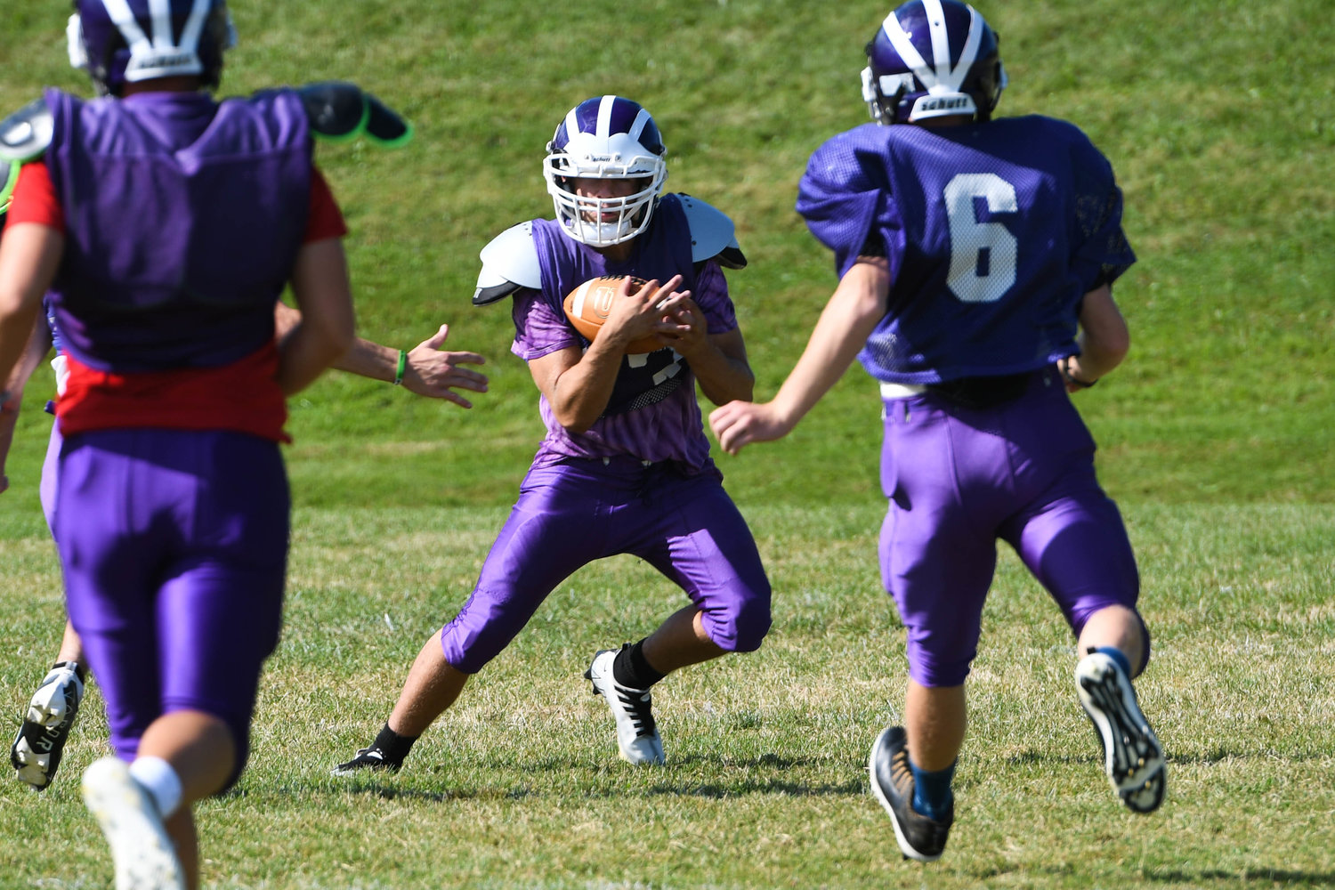Little Falls junior Mason Rowley returns a punt during practice on Aug. 31.