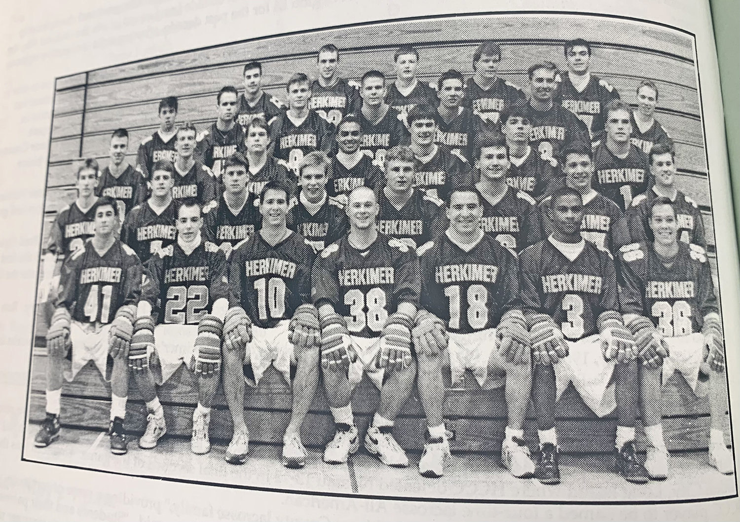 The 1992 Herkimer College men’s lacrosse team.