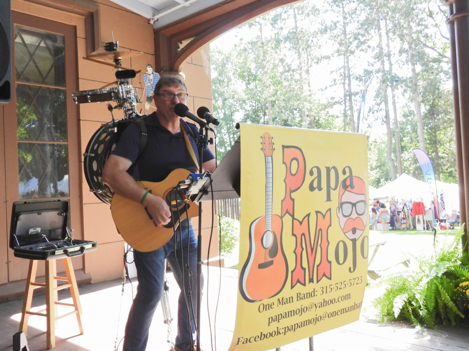 The 58th Annual Madison County Craft Festival saw artisans of every craft under the sun selling their wares at the Madison County Historical Society in Oneida on Saturday, Sept. 10. Papa Mojo, the One Man Band, plays at the Festival.