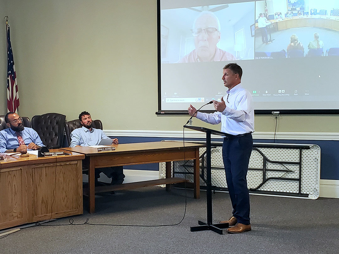 City of Plattsburgh Environmental Services Manager Jon Ruff addresses the Common Council last week about ongoing issues with the city's water system.