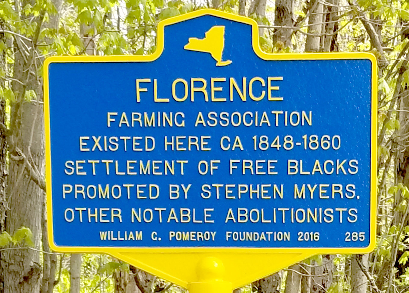 In 2017, a Pomeroy sign was installed marking the Florence Farming Association.