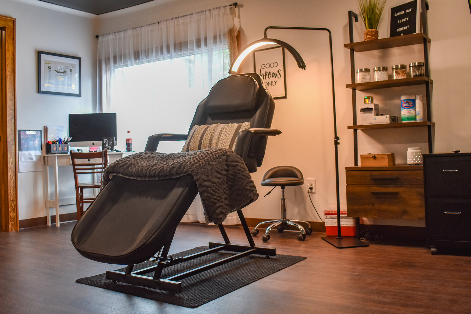 This area inside Sandra Ray Beauty Co. is where microblading services are performed. Owner Sandra Ray said she likes to evoke a welcoming, positive vibe throughout her space.