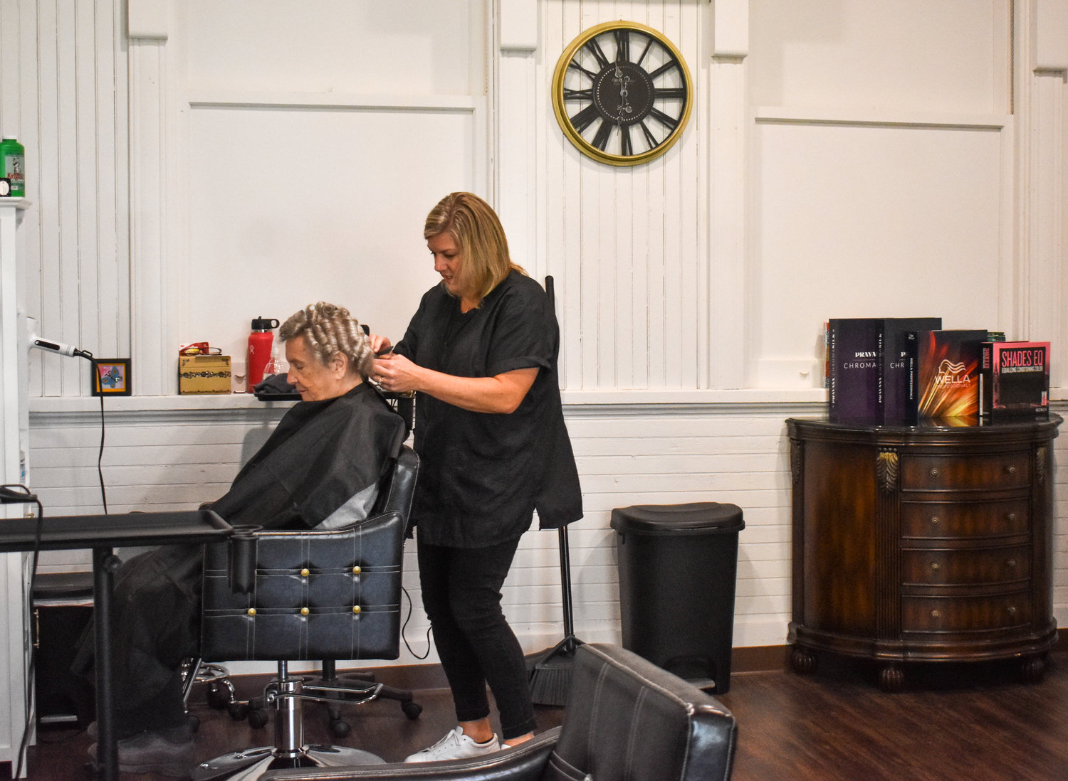 A patron gets her hair done at Station 44 Salon located inside RW3 Depot at 44 Milford Street, Hamilton.