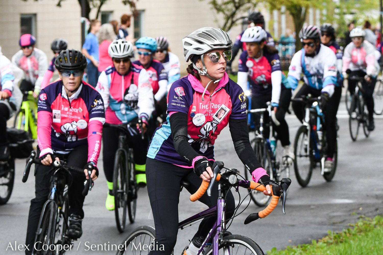 Riders start their route after a short break during the 24th annual Ride For Missing Children on Wednesday, Sept. 28 outside of Gregory B. Jarvis Middle School in Mohawk.