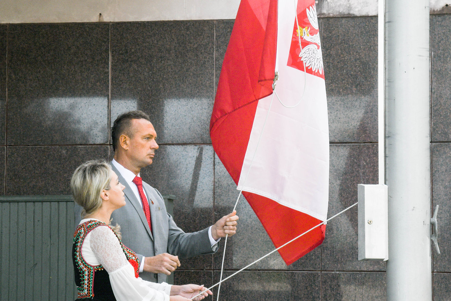 The annual Polish flag raising ceremony was conducted in honor of Polish-American Heritage Month on Friday, Sept. 30 at Hanna Park in Utica.