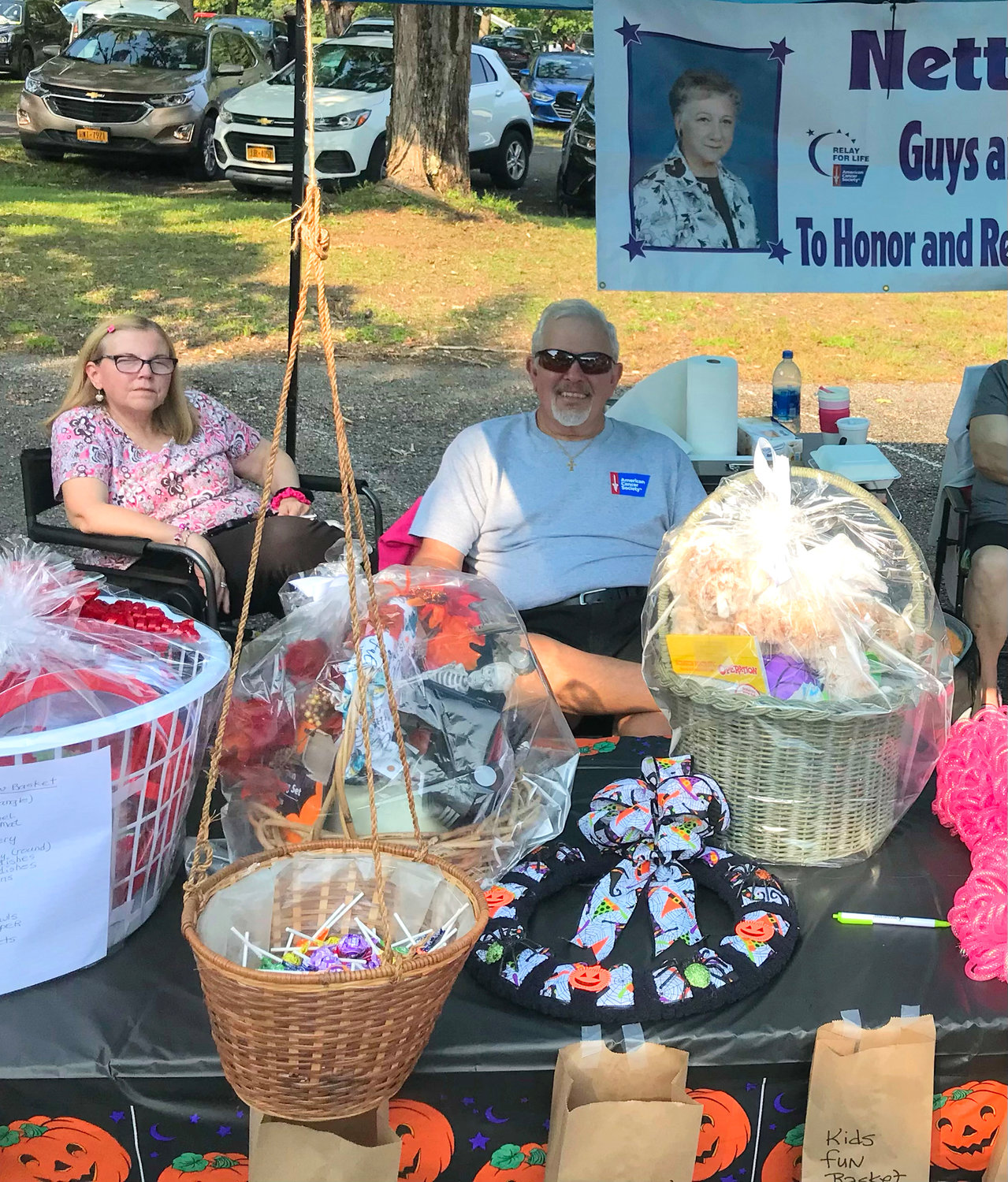 Jackie, left, and Bernie Szczesniak pose Sept. 17 at the Relay for Life of Central New York in Rome. Bernie is the captain of the Nettie’s Guys &amp; Gals team that helps raise funds for the American Cancer Society.