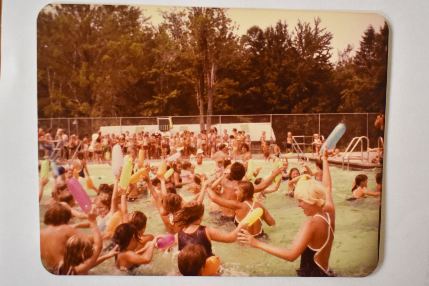 Residents cool off in the pool at Vet's Field, sometime in the 70s-80s.
