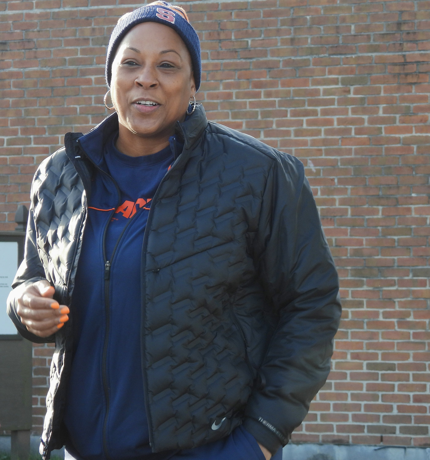 Syracuse University women’s basketball coach Felisha Legette-Jack speaks at the first annual Abolitionist Freedom Walk in Canastota, where people reenacted the journey members of the New York Antislavery Society took after their first meeting ended by an angry mo