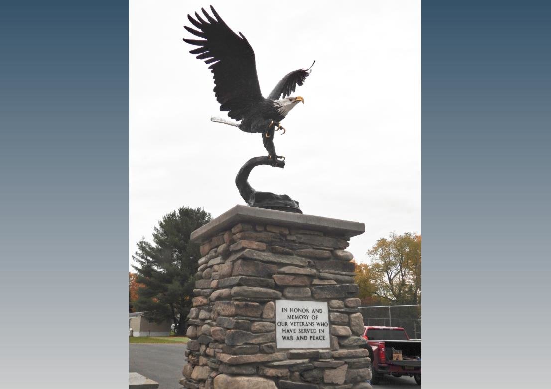 The Town of Lee welcomed its new eagle statue at the Town of Lee Park, in honor and memory of all veterans who have served during times of peace and war.