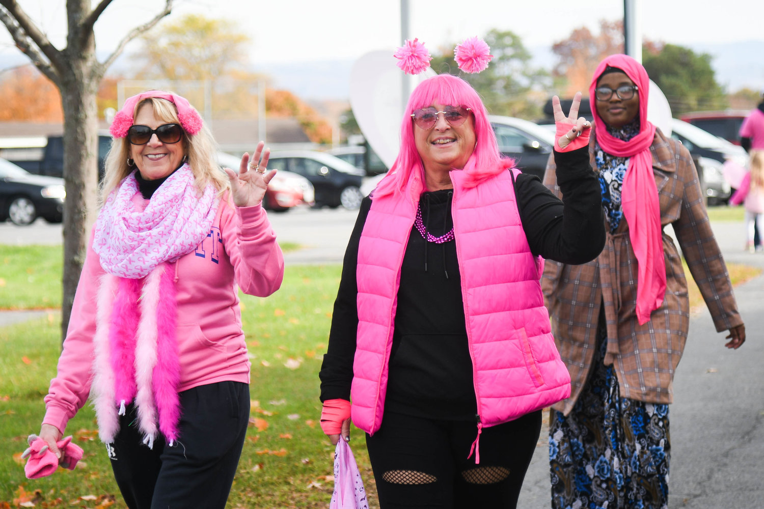 There was plenty of pink during the Making Strides Against Breast Cancer walk presented by Upstate Cancer Center Sunday at Mohawk Valley Community College in Utica.