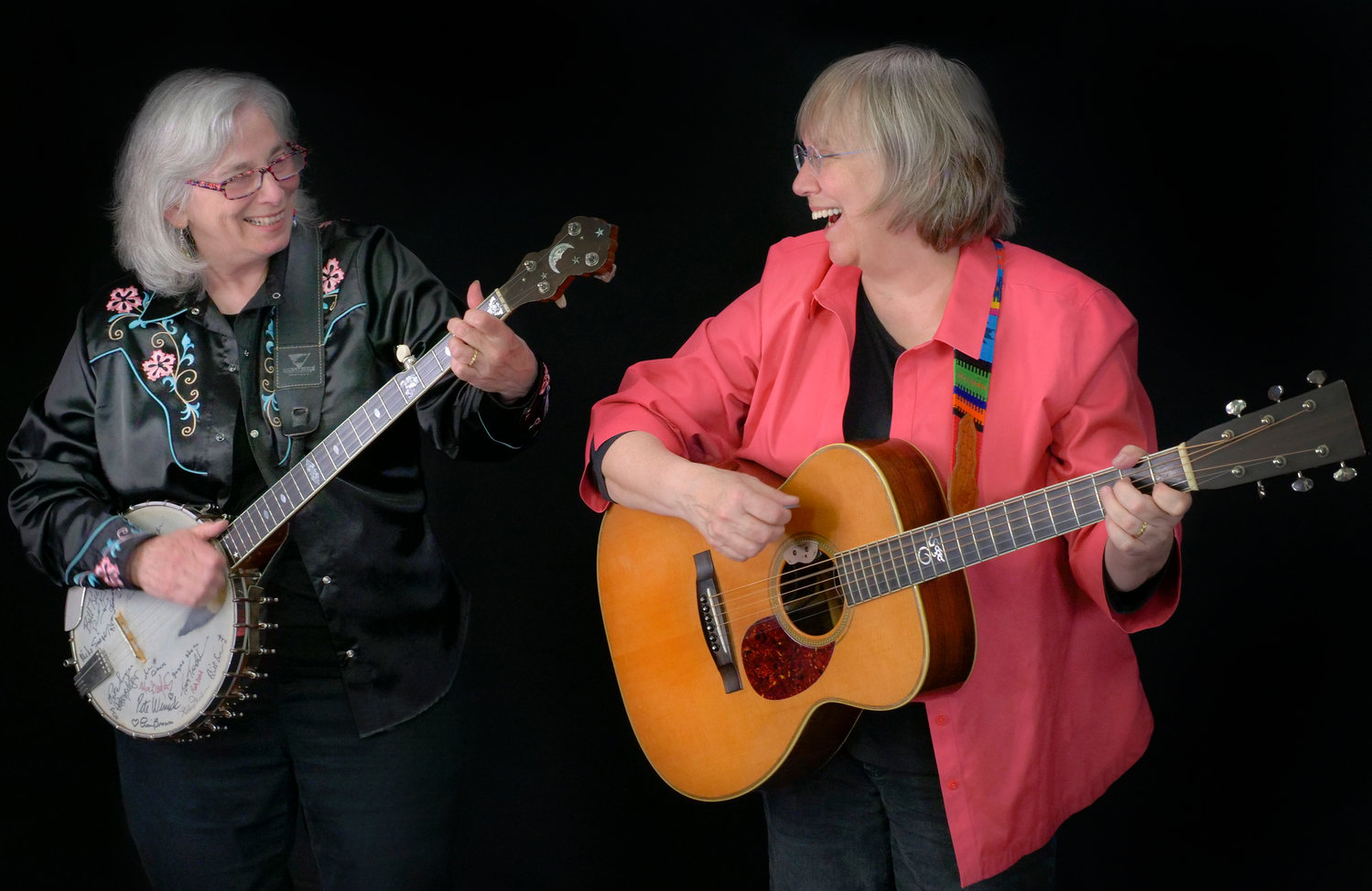 Cathy Fink, left, and Marcy Marxer perform at 7:30 p.m. Friday, Nov. 4, at the Kirkland Arts Center in Clinton.