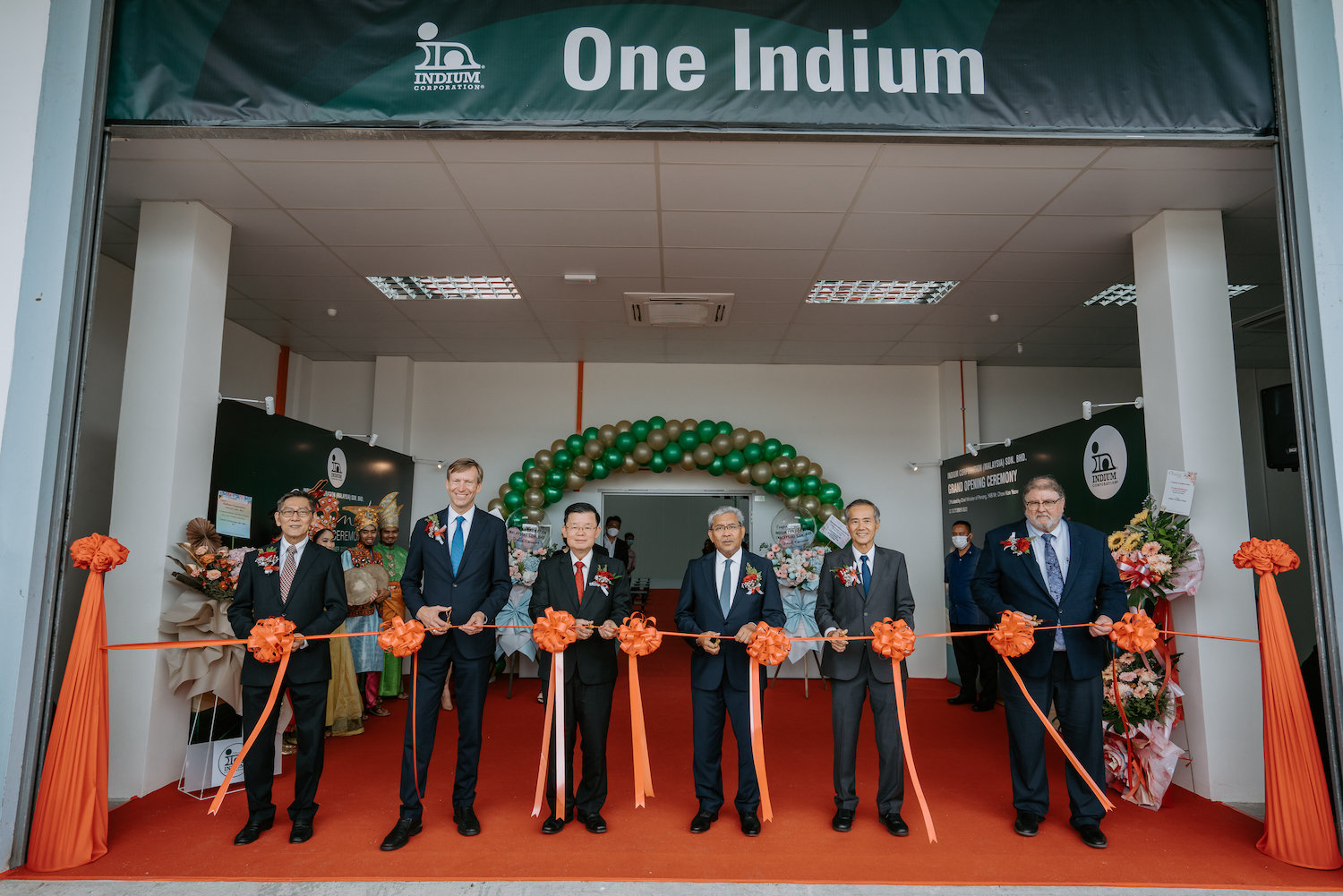 Indium Corporation and Malaysian officials prepare to cut the ribbon on the Clinton-headquartered company’s new facility in the Asian nation.