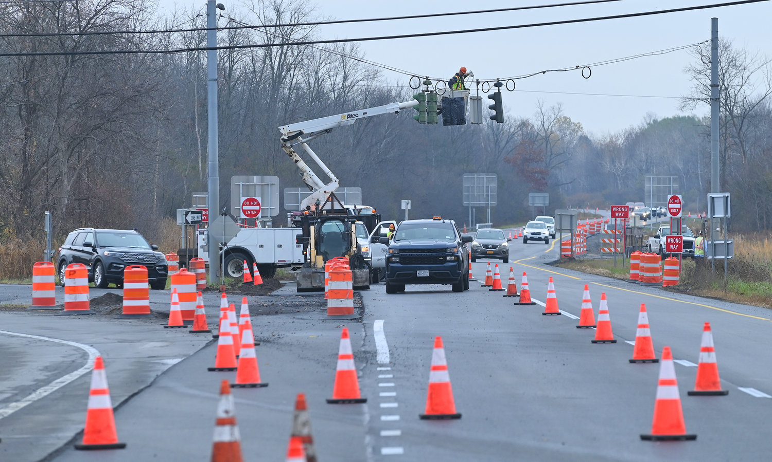 The traffic lights are coming down at the intersection of South James Street and Route 365 in south Rome.