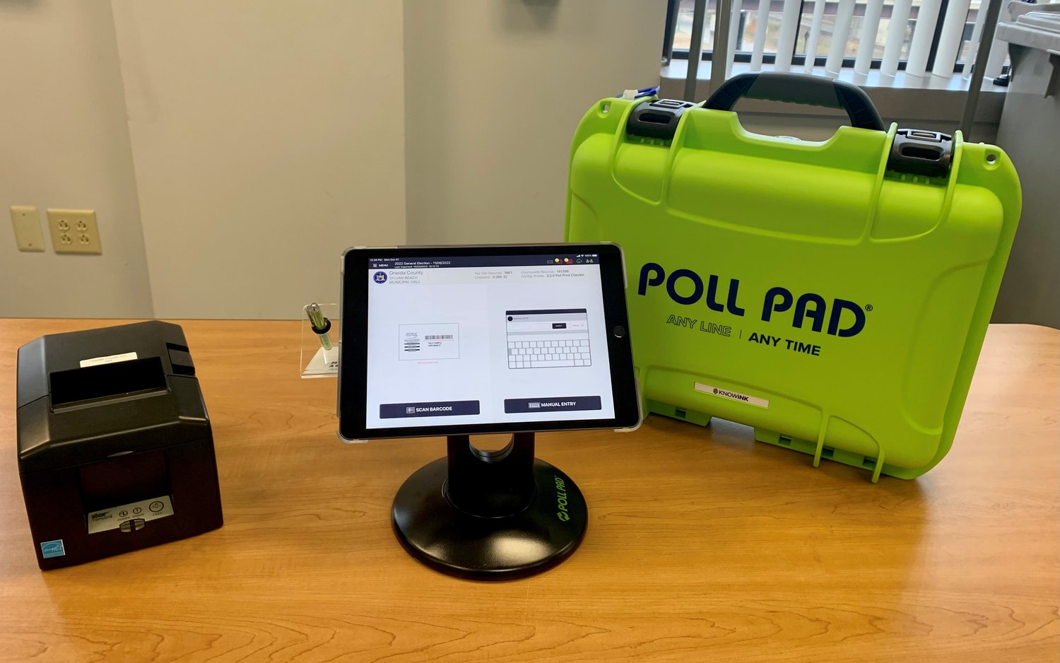 One of the new iPad election poll books is shown at the Oneida County Board of Elections recently. The county is rolling out electronic poll books to make voter check-in and signature verification uniform, officials say.
