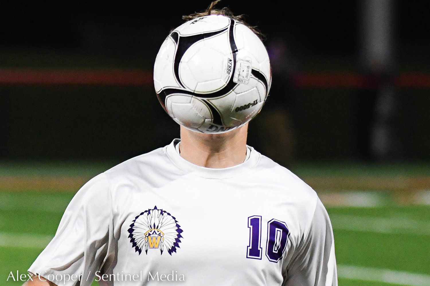 Waterville player Connor Stanton (10) attempts to settle the ball during the Section III Class C final against Cooperstown on Tuesday, Nov. 1 at VVS High School. Cooperstown won 1-0 in overtime.