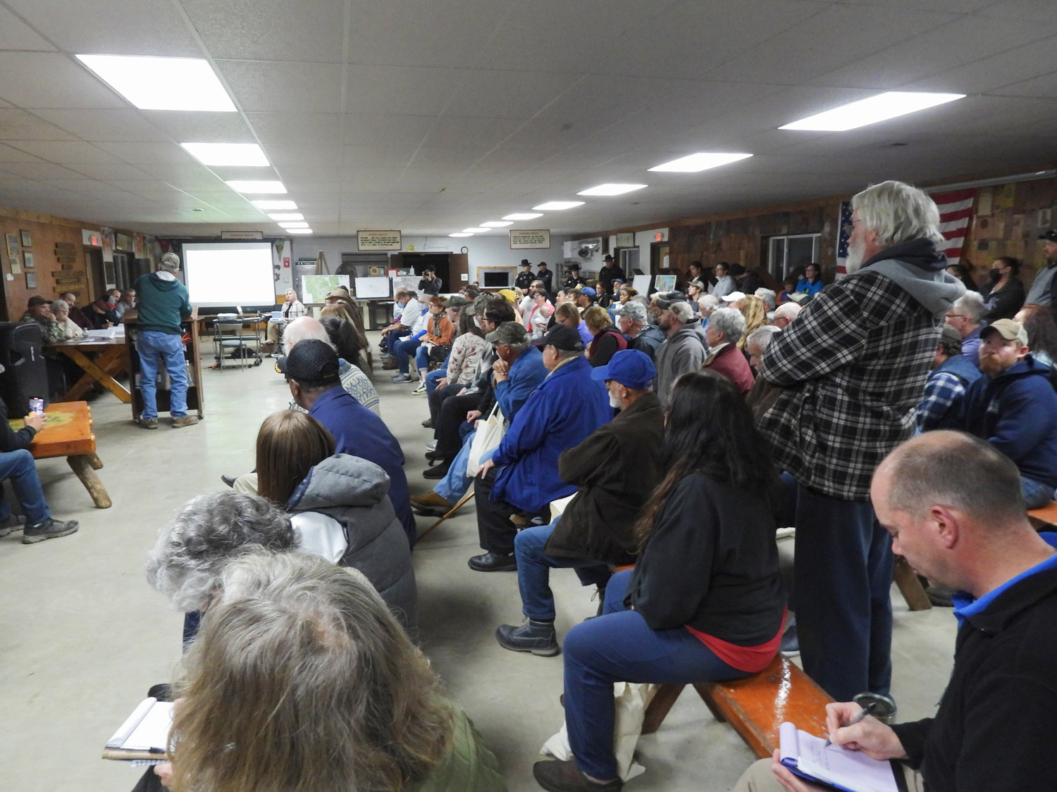 The Town of Ava Planning Board meets at Camp Kingsley on Tuesday, Nov. 2 where more than 100 people showed up