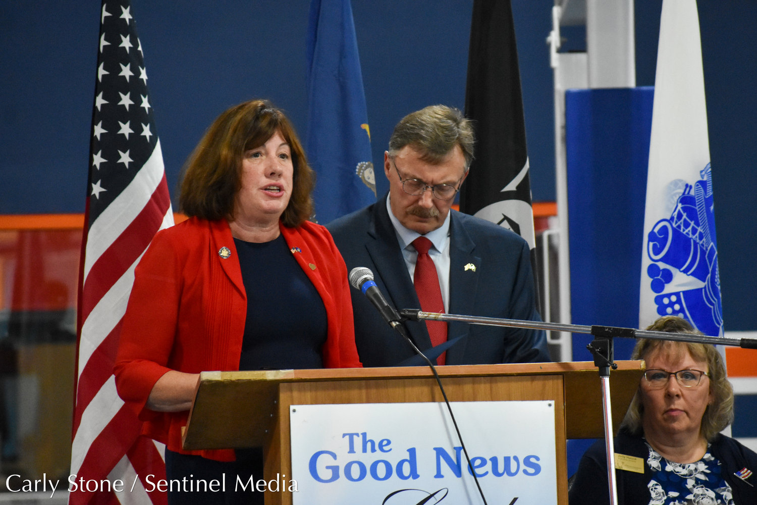 Assemblywoman Marianne Buttenschon and Assemblyman Brian Miller shared some remarks at the 8th Annual Flags for Heroes Recognition Ceremony on November 5, 2022.