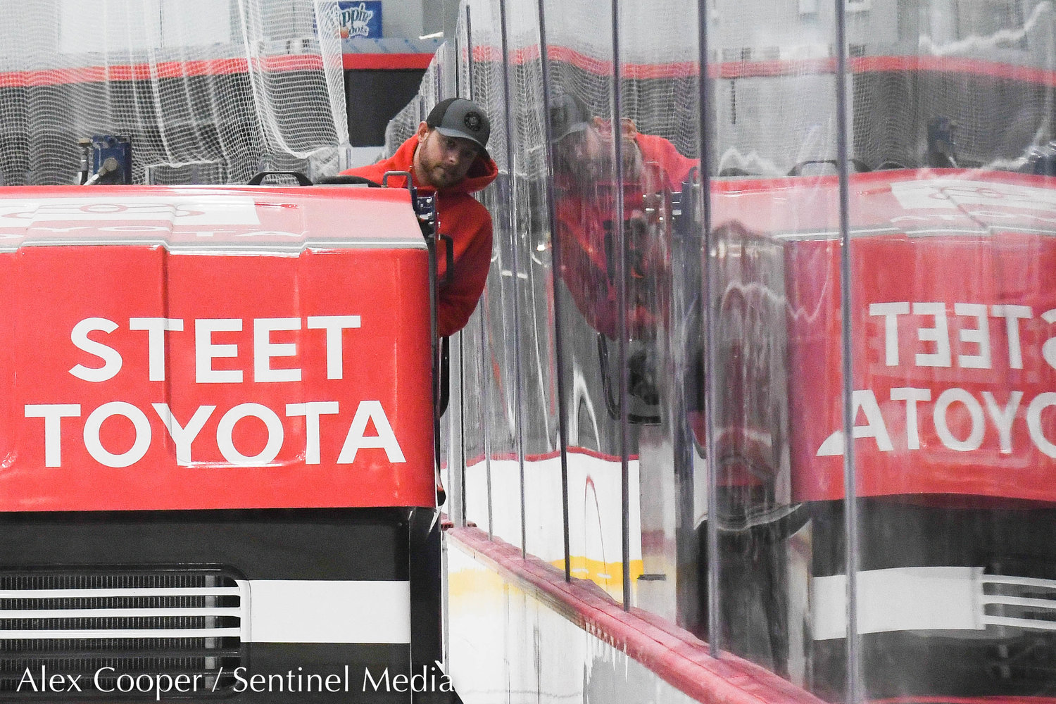 A zamboni driver polishes the ice inside the Nexus Center on Wednesday, Nov. 9 in Utica. The inaugural game will take place tonight between the NCDC Utica Jr. Comets and the Mercer Chiefs. The first tournament will take place from Nov. 11 to 13 for youth hockey teams.