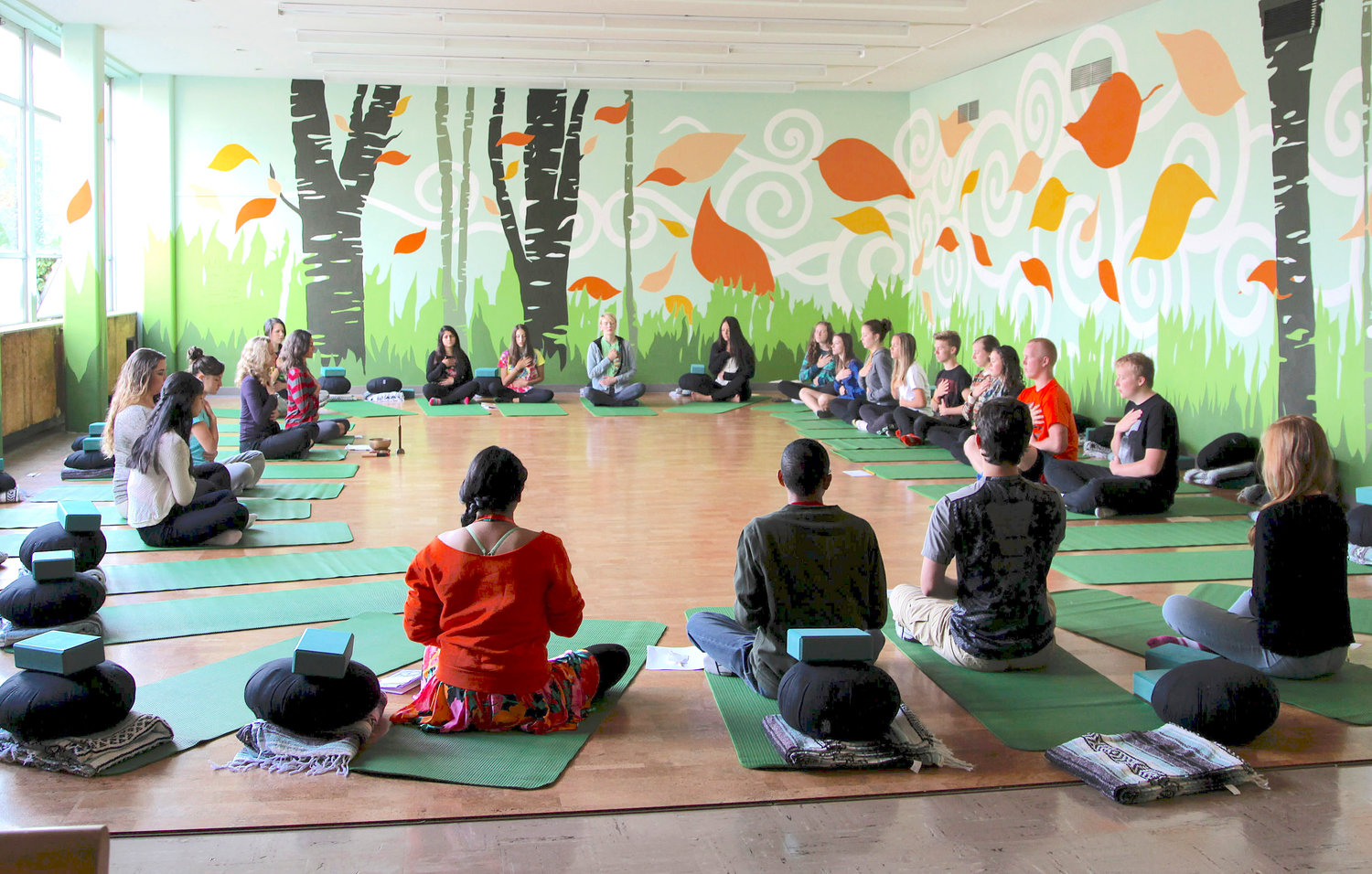 Students meditate during Mindful Studies class at Wilson High School in Portland, Ore., in 2014. According to a study published Wednesday, Nov. 9, 2022 in the journal JAMA Psychiatry, mindfulness meditation worked as well as a standard drug for treating anxiety in the first head-to-head comparison.