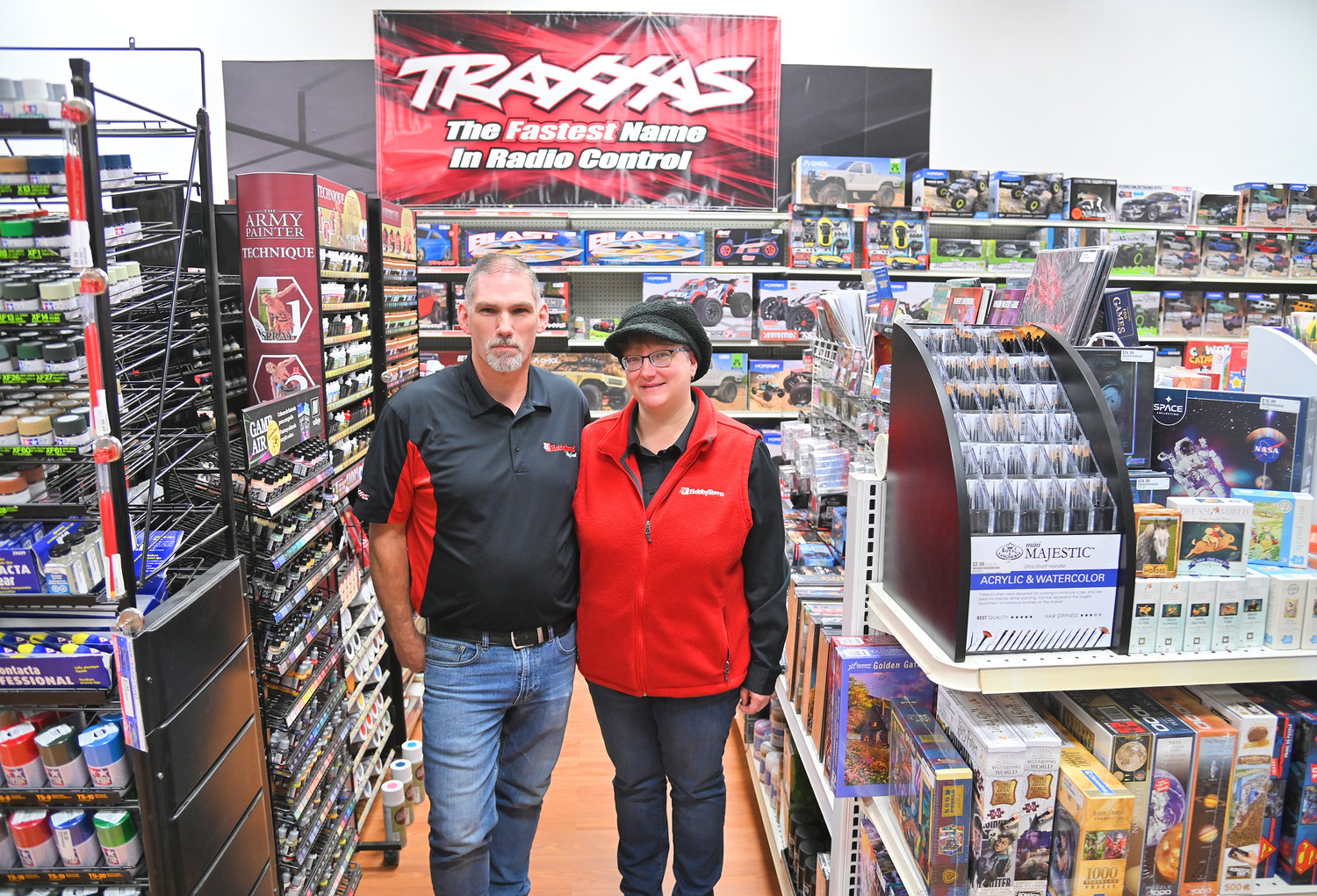 Mike Gordon and Kim Miller, owners of the new HobbyTown on Chenango Avenue in Clinton, will celebrate their grand opening Friday, Nov. 18.