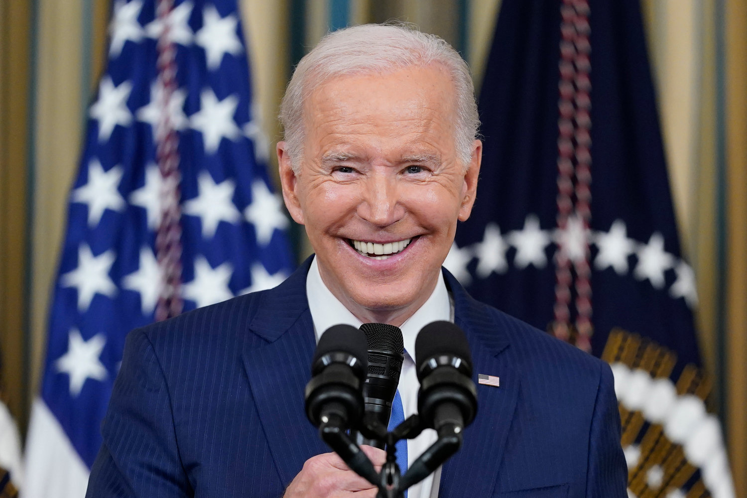 President Joe Biden smiles as he speaks in the State Dining Room of the White House in Washington, Wednesday, Nov. 9, 2022. Biden turned 80 on Sunday, Nov. 20.