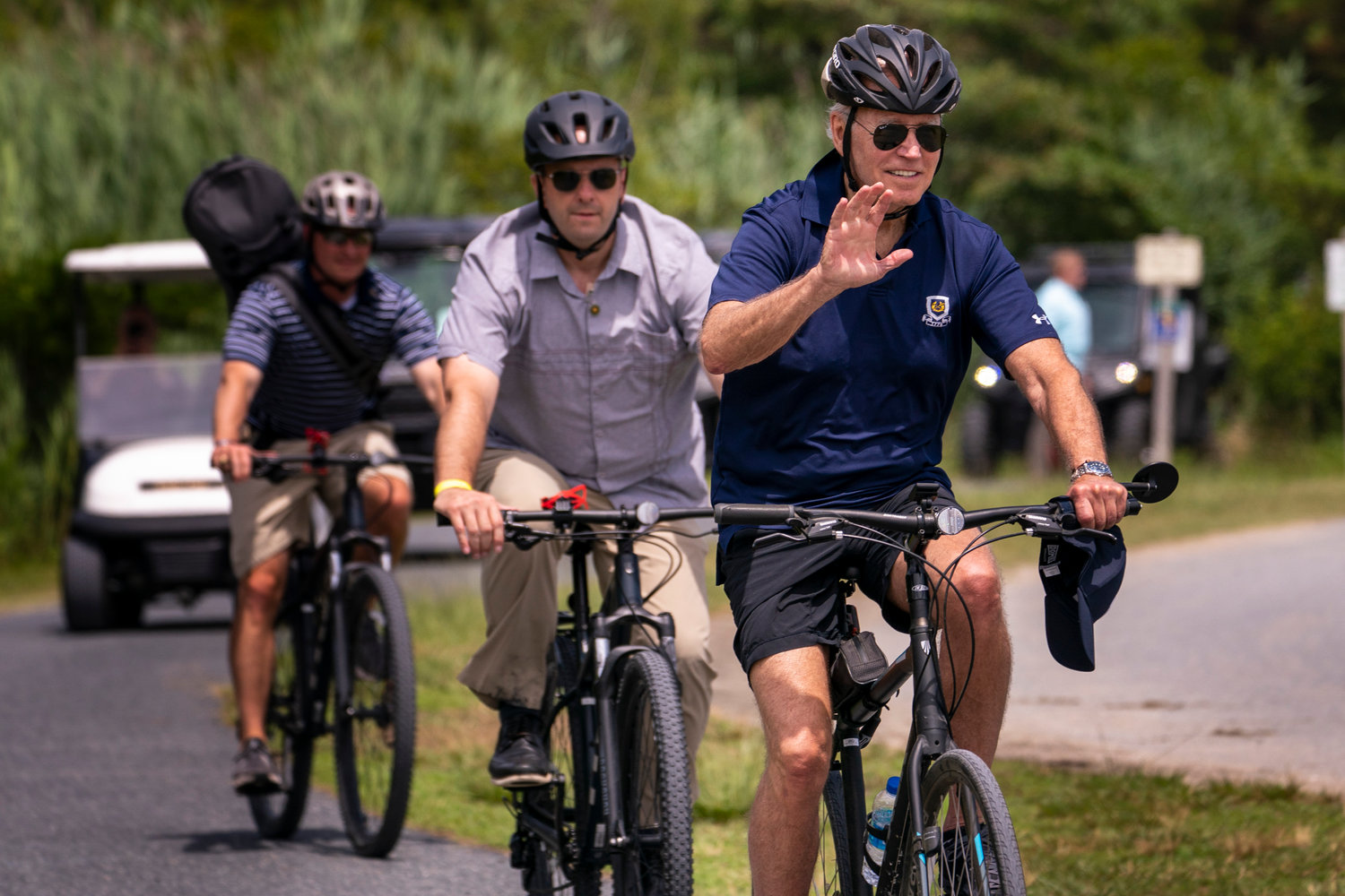 President Joe Biden goes on a bike ride in Gordons Pond State Park in Rehoboth Beach, Del., Sunday, July 10, 2022. Biden turns 80 on Sunday, Nov. 20.