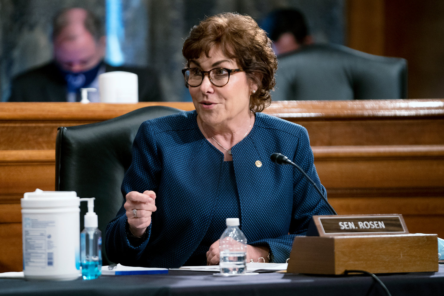 Sen. Jacky Rosen, D-Nev., speaks during a Senate Homeland Security and Governmental Affairs Committee hearing to discuss security threats 20 years after the 9/11 terrorist attacks, Sept. 21, 2021 on Capitol Hill in Washington. Rosen will up for reelection in 2024.