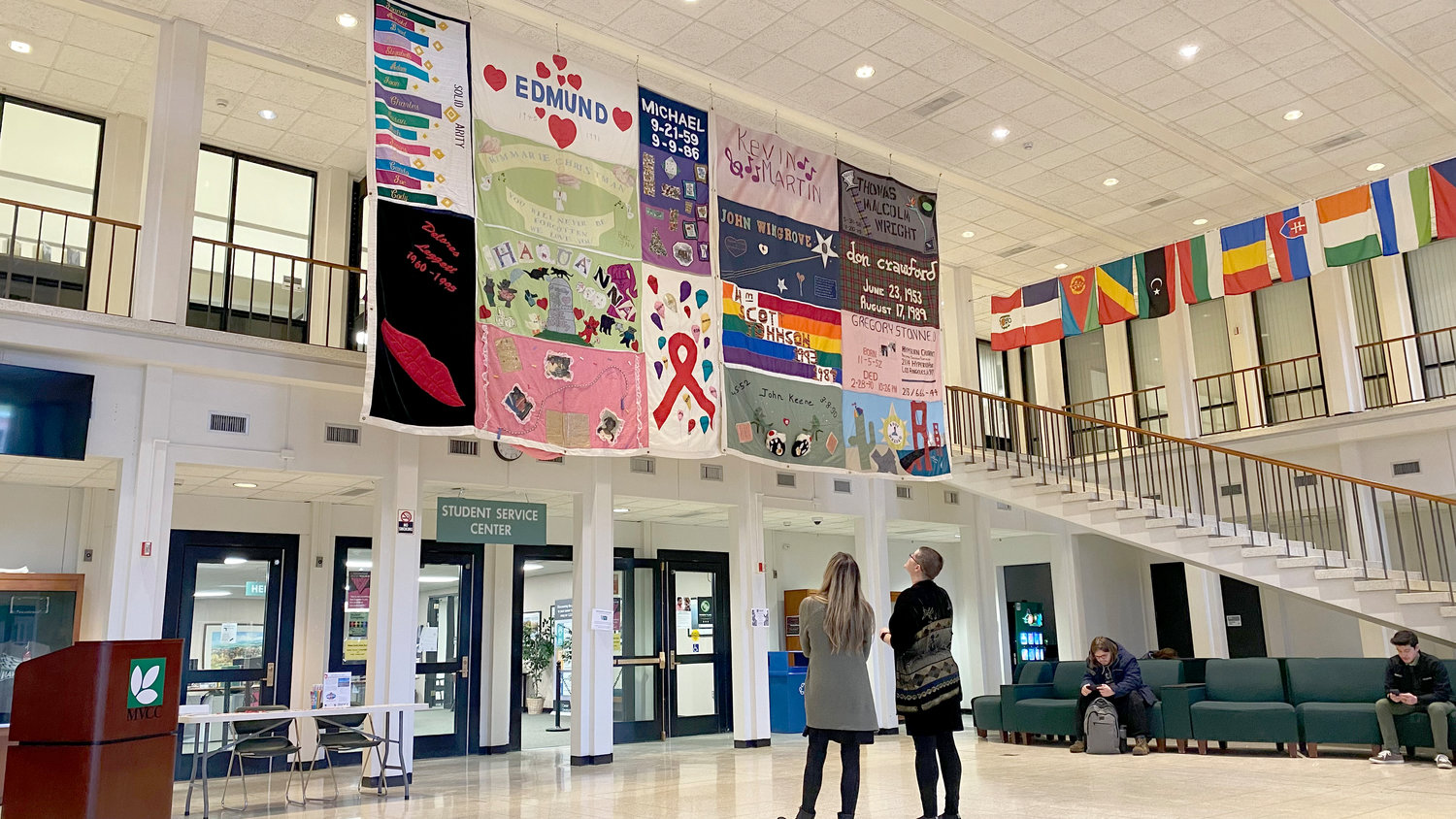 Panels from the AIDS Memorial Quilt were on display at both Mohawk Valley Community College campuses in honor of World AIDS Day.