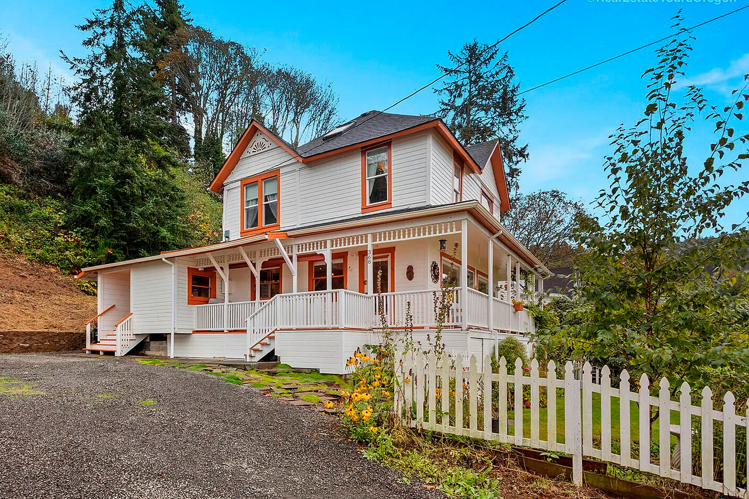 In this undated photo provided by RETO Media is the house featured in the Steven Spielberg film "The Goonies" in Astoria, Ore. The listing agent for the Victorian home said this week the likely new owner is a fan of the classic coming-of-age movie about friendships and treasure hunting, and he promises to preserve and protect the landmark. The 1896 home with sweeping views of the Columbia River flowing into the Pacific Ocean was listed in November with an asking price of nearly $1.7 million.