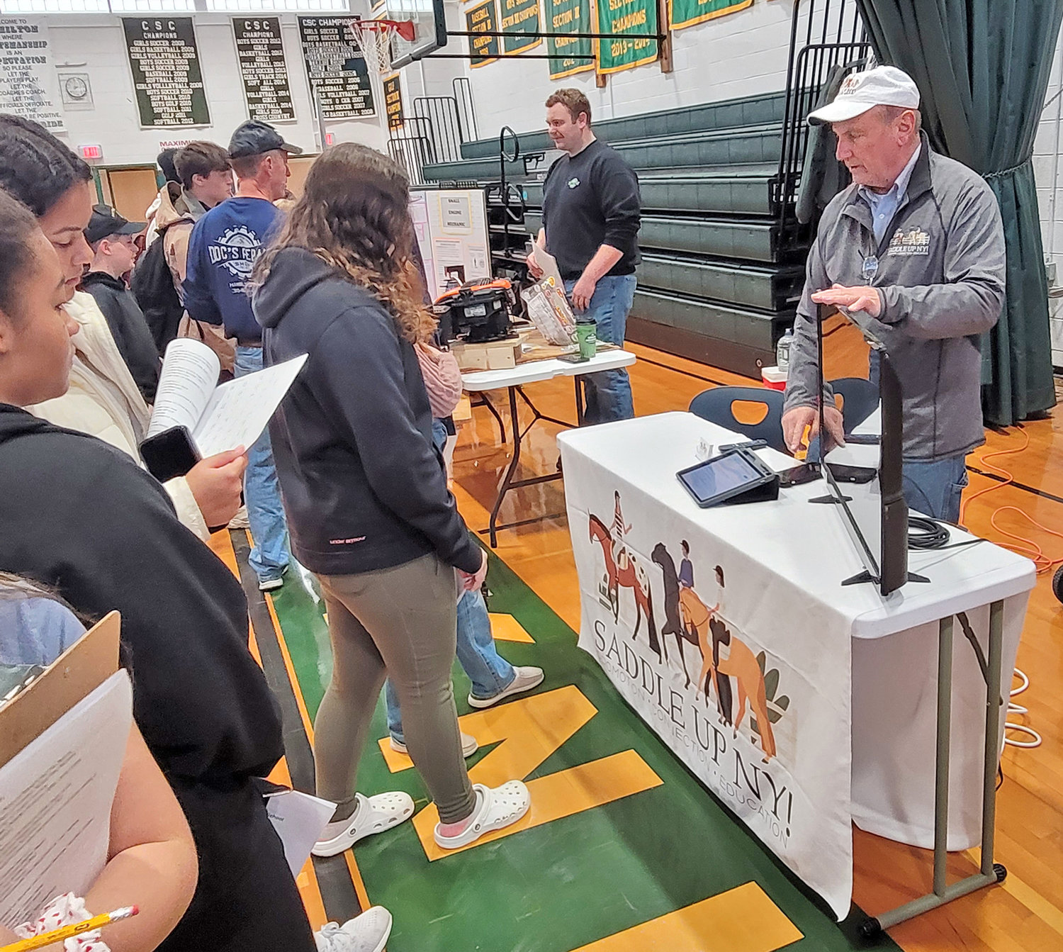Saddle Up New York was one of dozens of exhibitors Nov. 18 as Hamilton Central School hosted its first Career Fair for students in fifth through 12th grade.
