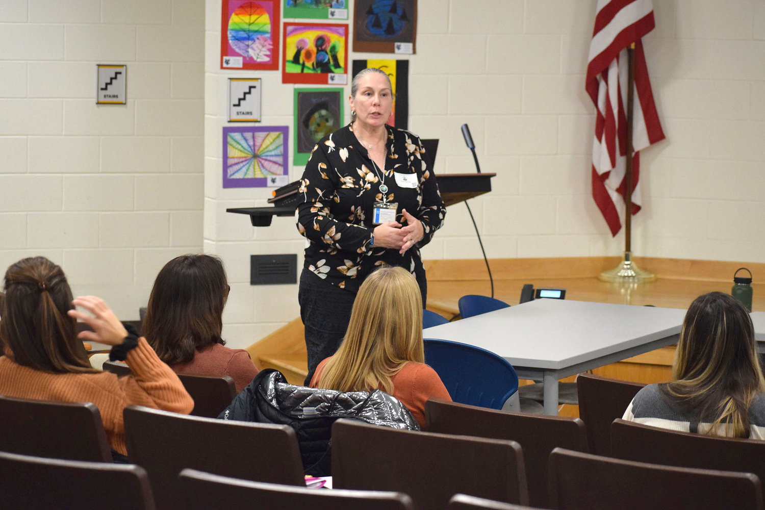Kellie Maxwell speaks to attendees during a DASA coordinator refresher workshop Nov. 17 at Central Valley Academy in Ilion.