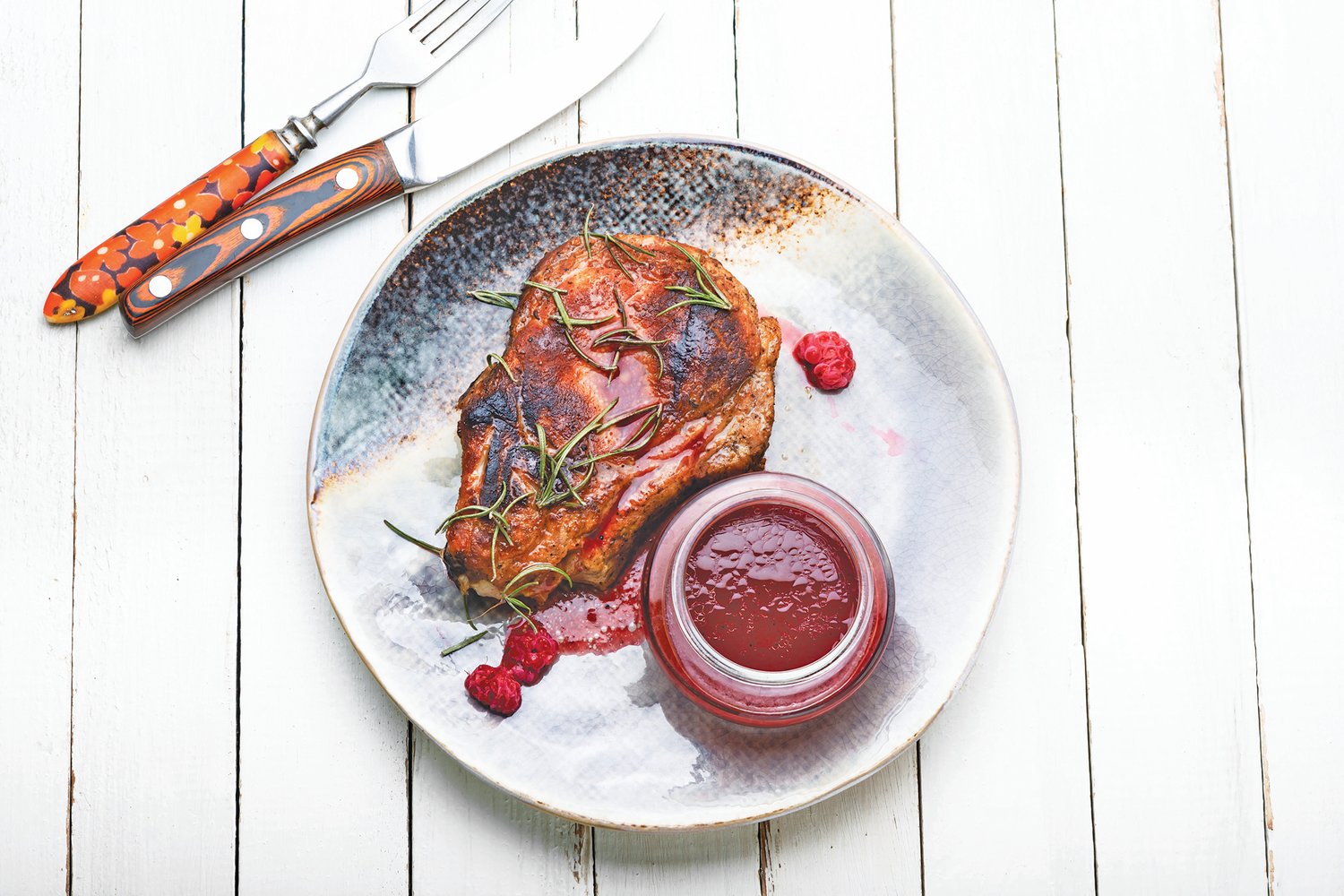 Baked Pork Chops with Apple Cranberry Sauce