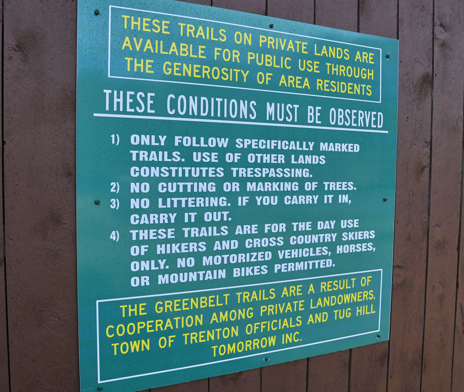 Sign at the Trenton Greenbelt Trails shelter Thursday, January 5, 2023.