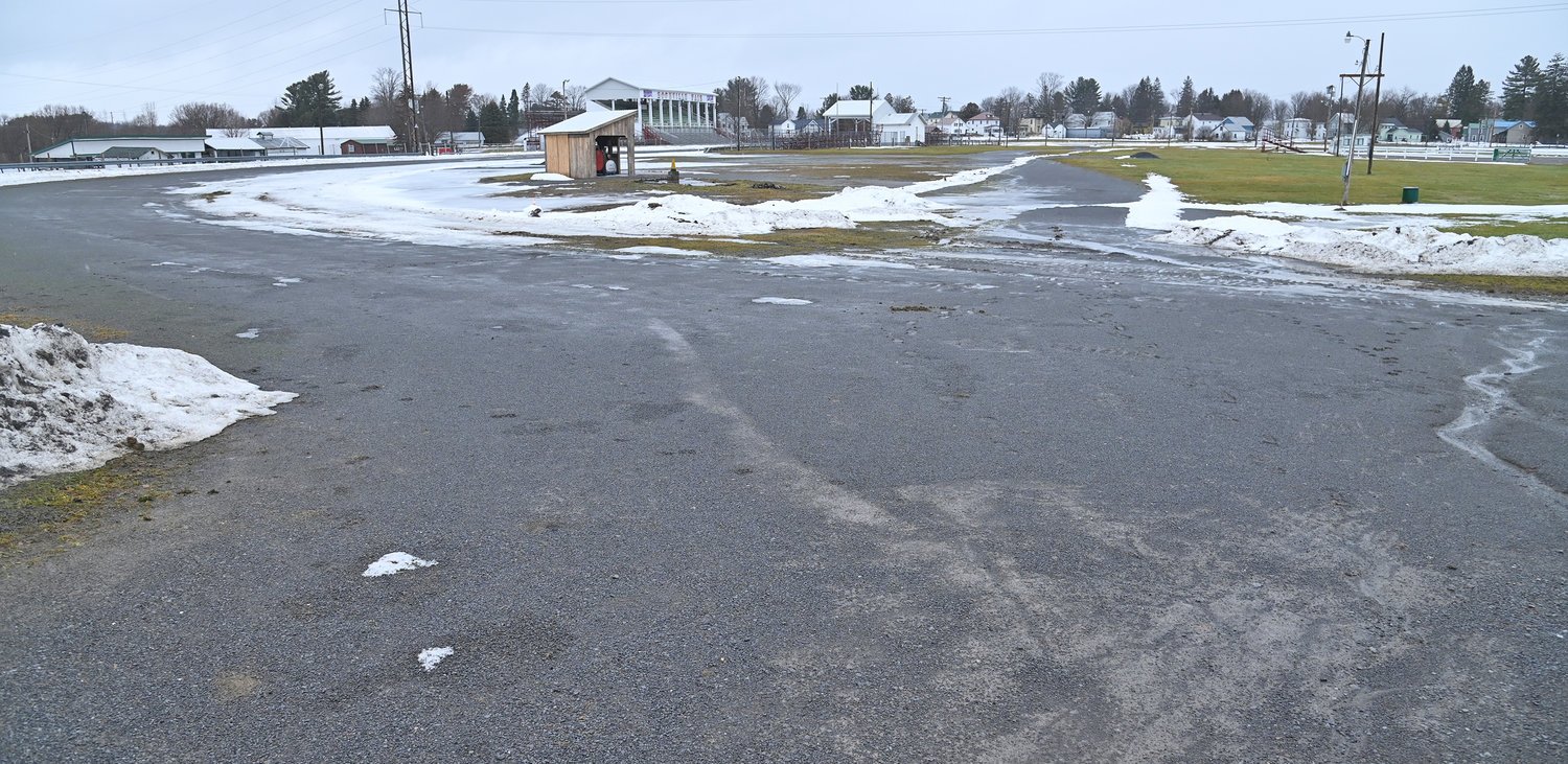 The Boonville Fair track with no ice on the racing surface. Boonville Snow Festival II has plans to have its winter festival, which focuses on snowmobile racing, at the end of January.