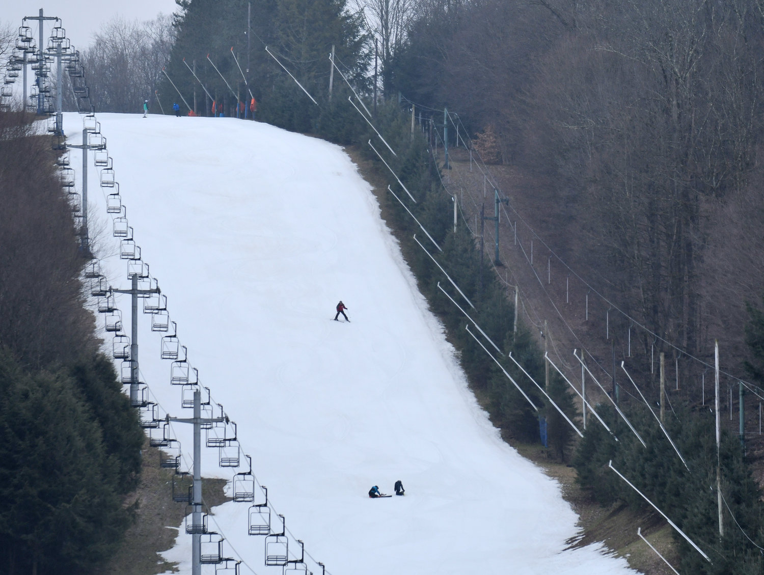 Skiers at Woods Valley travel down "Copy Cat" on Friday, January 6, 2023.