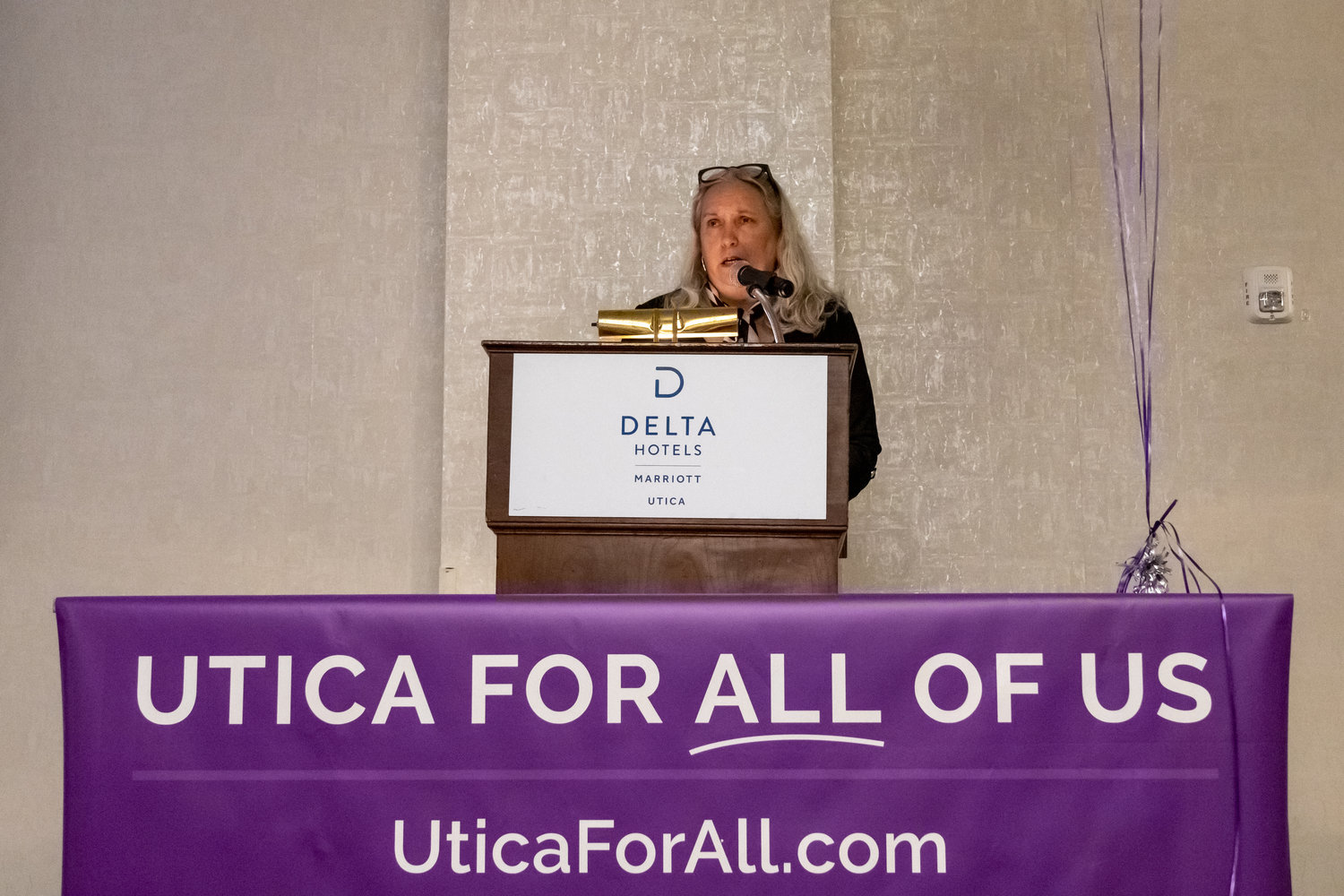 Third District Councilor Celeste Friend announced her candidacy for mayor of Utica on Saturday, Jan. 7, at the Delta Hotels by Marriott in downtown Utica.