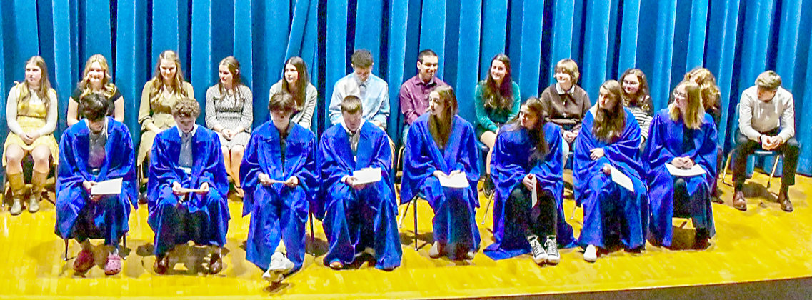 The National Honor Society at Madison Central School welcomed eight new members Jan. 10. The new members are in the front row, with current members in the back.
