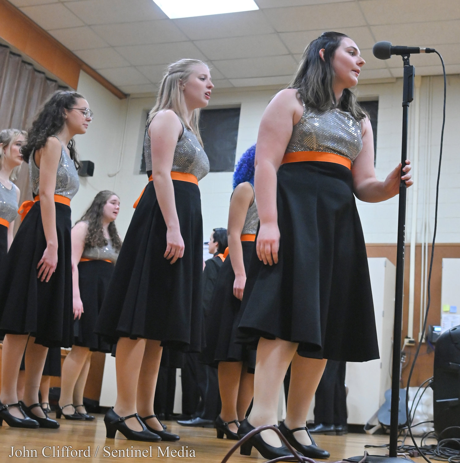 Rome Free Academy Rhapsody Show Choir performing at Clough School Friday, January 13, 2023.