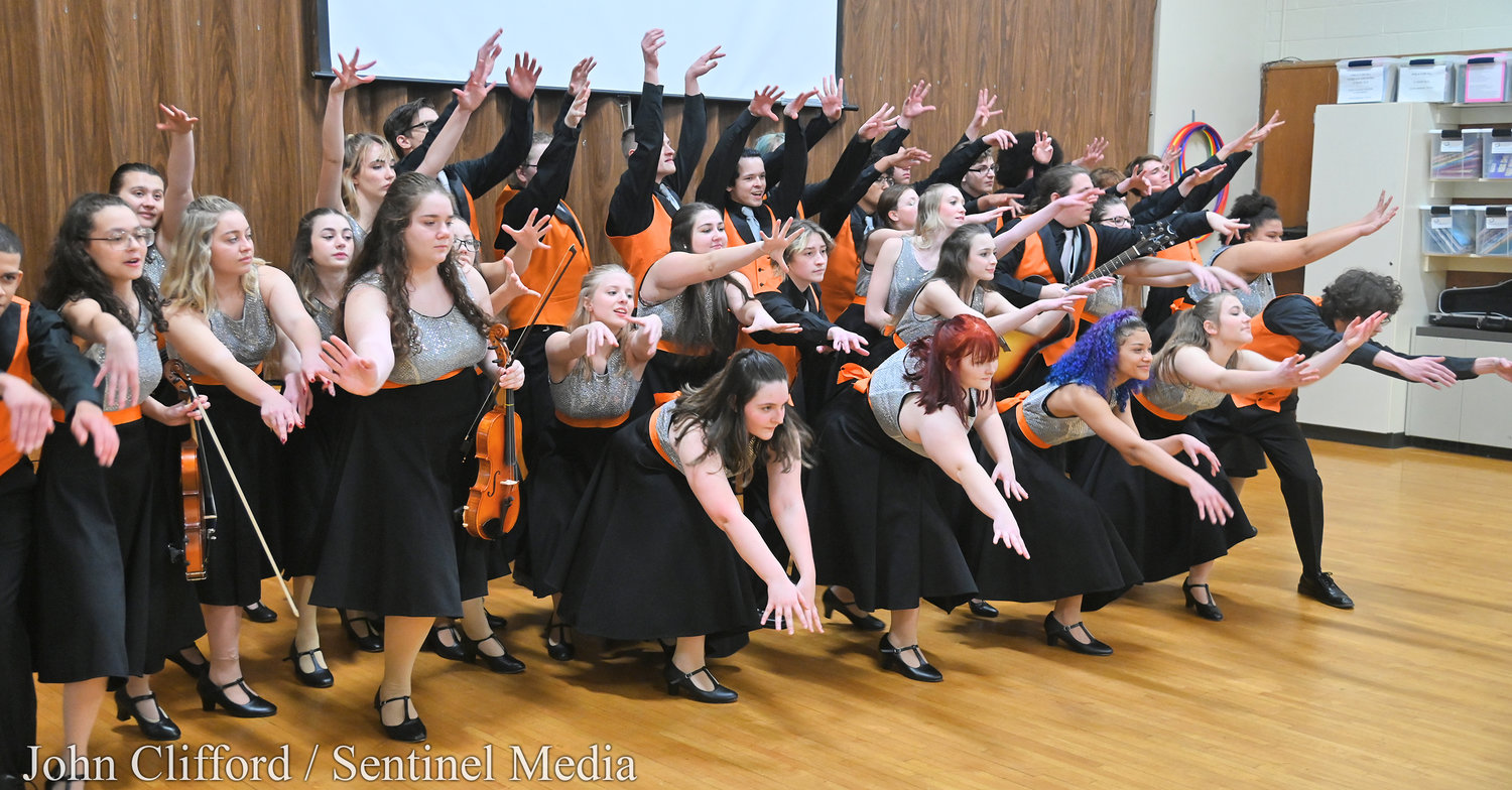 Rome Free Academy Rhapsody Show Choir performing at Clough School Friday, January 13, 2023.