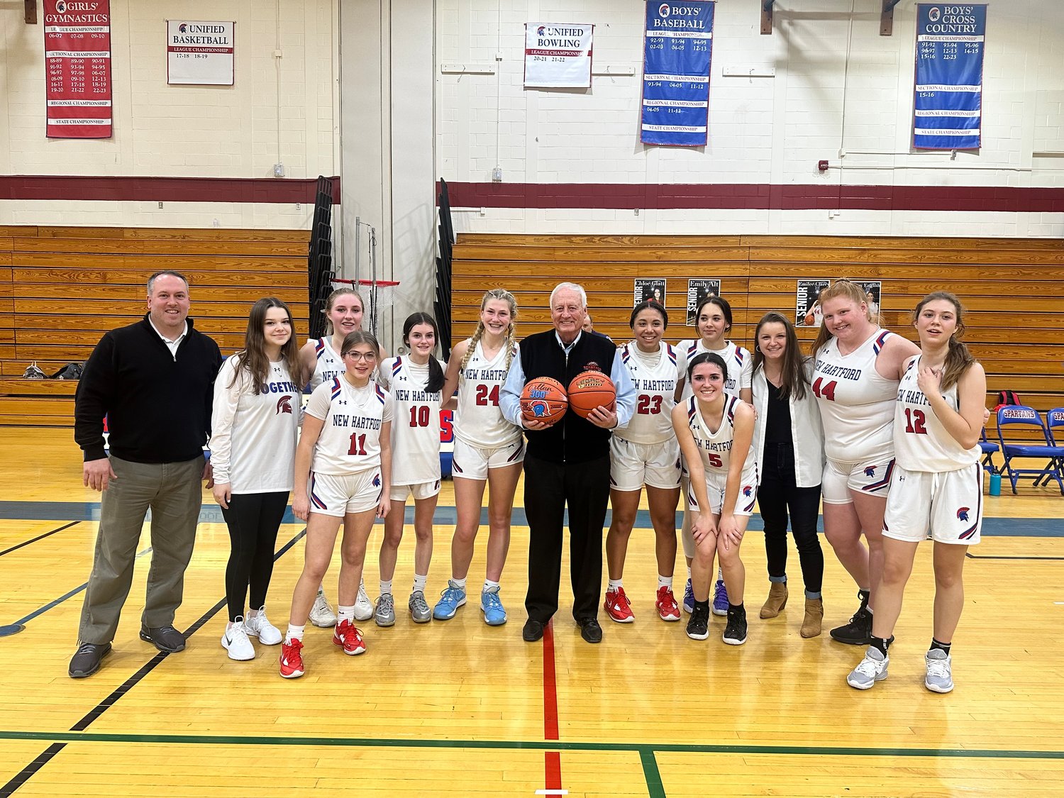 Longtime New Hartford girls basketball coach Mike Callan won his 300th game on Friday with the Spartans. He’s planning to retire at the end of the season.